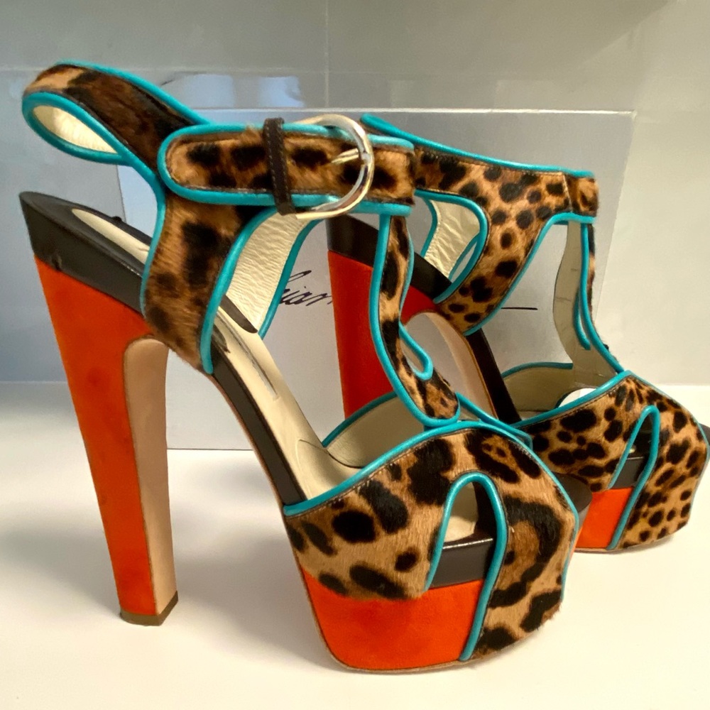 Brian Atwood stacked heels